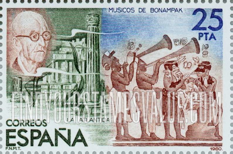 FindYourStampsValue: La Atlantida Ruins, Mexican Bonampak Musicians