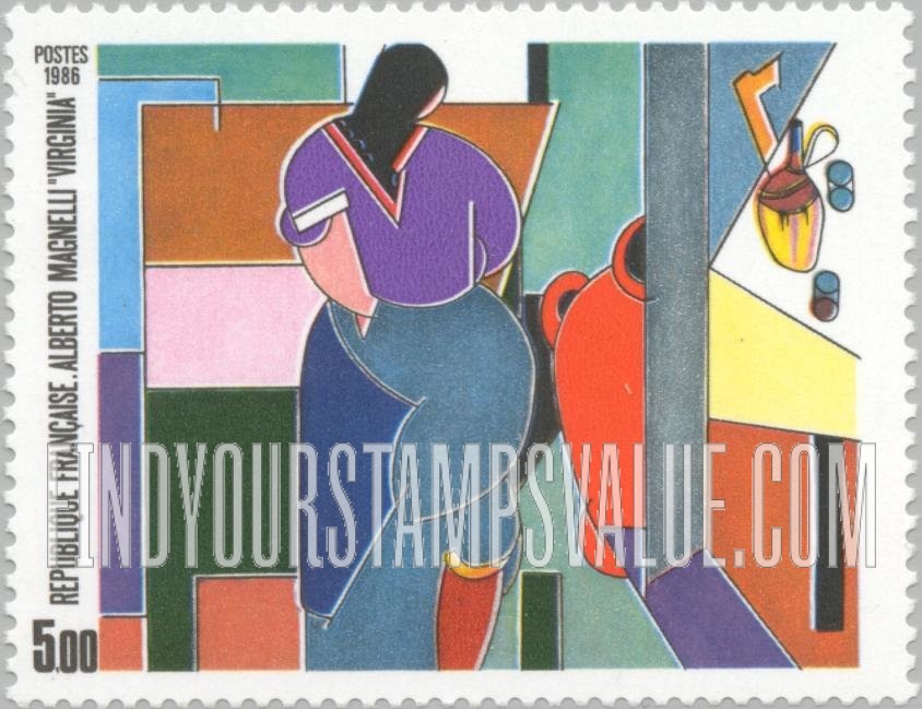 FindYourStampsValue: Virginia, Abstract by Alberto Magnelli