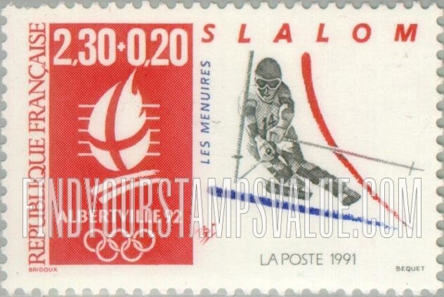 FindYourStampsValue: SEMI-POSTAL - Albertville Olympic Type: Slalom skiing