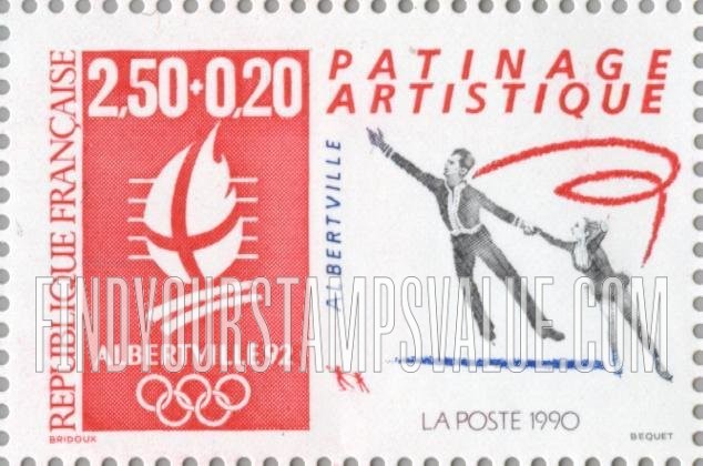 SEMI-POSTAL - Winter Olympics Type of 1990: 1992 Winter Olympics, Albertville