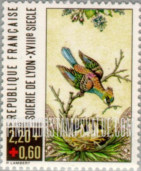 FindYourStampsValue: SEMI-POSTAL - Bird From a Silk Tapestry, Lyon, 18th Centennial