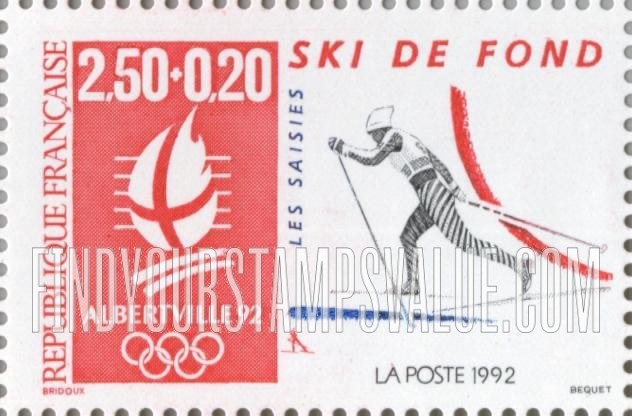 FindYourStampsValue: SEMI-POSTAL - Winter Olympics Type of 1990: Cross-country skiing