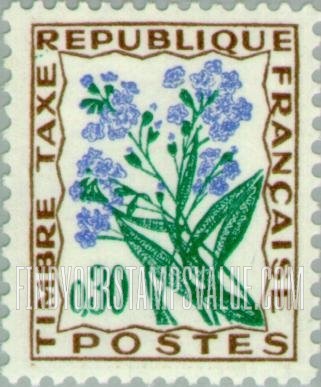 FindYourStampsValue: POSTAGE DUE - Flowers: Forget-me-not