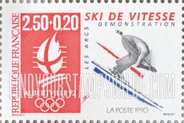 FindYourStampsValue: SEMI-POSTAL - Winter Olympics Type of 1990: Speed skiing