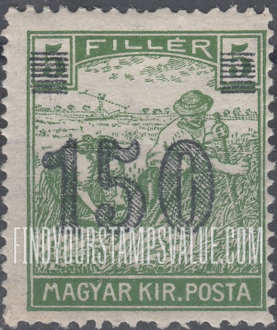 FindYourStampsValue: TEMESVAR ISSUE - Harvesting Wheat: Overprinted in Black