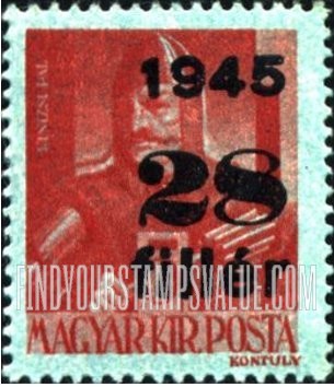 FindYourStampsValue: Portraits - Paul Kinizsi: Types of Hungary, 1943-45, Surcharged in Black