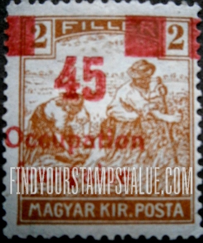 FindYourStampsValue: OCCUPATION STAMPS - Harvesting Wheat: With Additional Surcharge