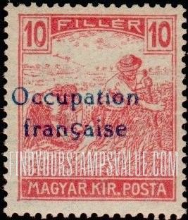 FindYourStampsValue: OCCUPATION STAMPS - Harvesting Wheat: Stamps of Hungary Overprinted in Blue