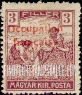 FindYourStampsValue: OCCUPATION STAMPS - Harvesting Wheat: Stamps of Hungary Overprinted in Red
