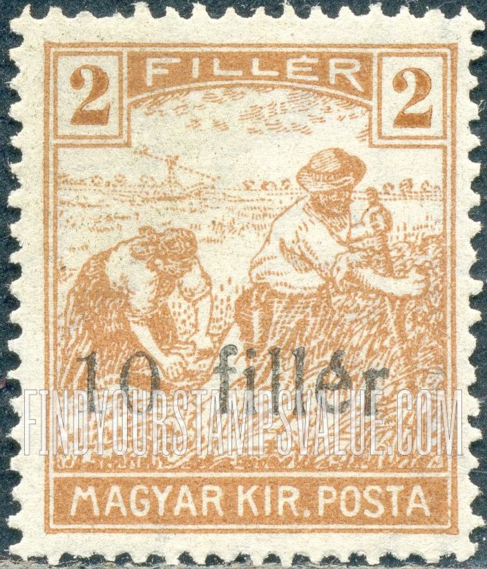 FindYourStampsValue: TEMESVAR ISSUES - Harvesting Wheat: Hungarian Stamps of 1916-18 Surcharged in Black