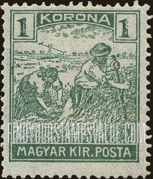 FindYourStampsValue: Harvesting Wheat: Types of 1916-18 Issue