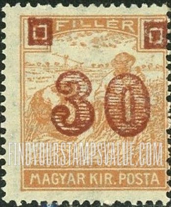 FindYourStampsValue: TEMESVAR ISSUE - Harvesting Wheat: Overprinted in Red