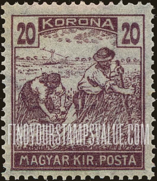 FindYourStampsValue: Harvesting Wheat: Types of 1916-18 Issue