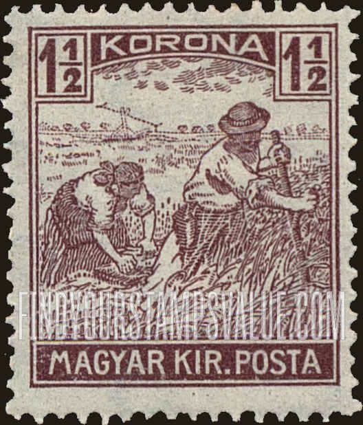 FindYourStampsValue: Harvesting Wheat: Types of 1916-18 Issue