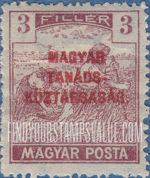 FindYourStampsValue: Harvesting Wheat: Stamps of 1919 Overprinted in Red