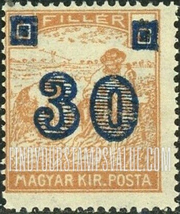FindYourStampsValue: TEMESVAR ISSUE - Harvesting Wheat: Overprinted in Blue