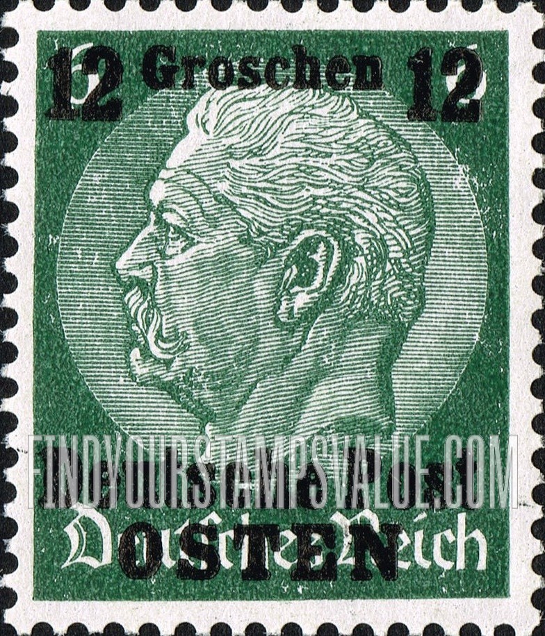 FindYourStampsValue: OCCUPATION - Hindenburg: German Stamps of 1934 Surcharged in Black