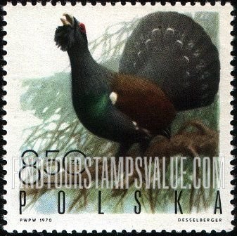 FindYourStampsValue: Game Birds: Capercaillie cock giving mating call