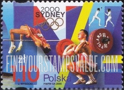FindYourStampsValue: 2000 Summer Olympics, Sydney: High jump, weight lifting, fencing