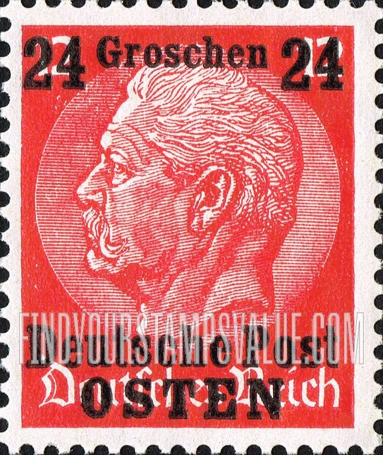 FindYourStampsValue: OCCUPATION - Hindenburg: German Stamps of 1934 Surcharged in Black