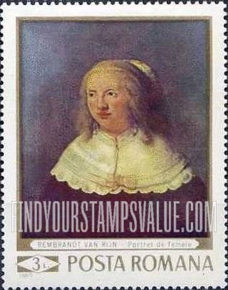 FindYourStampsValue: Portrait of a Woman, by Rembrandt: Painting Type of 1968