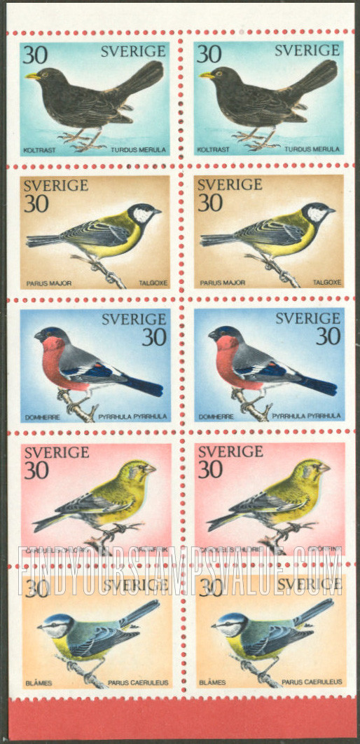 Birds: Blackbird, Great titmouse, Bullfinch, Greenfinch, Blue titmouse