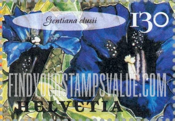 FindYourStampsValue: Federal Administration, Flowers: Gentiana clusii