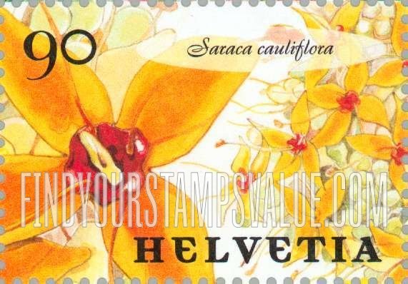 FindYourStampsValue: Federal Administration, Flowers: Saraca cauliflora