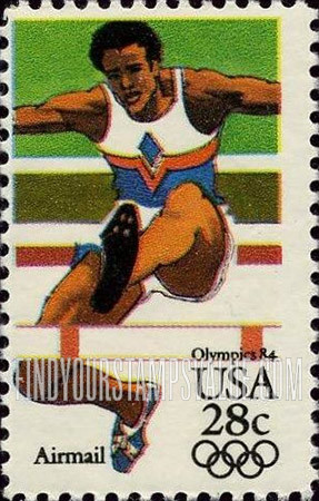 FindYourStampsValue: Air Post: SUMMER OLYMPICS, LOS ANGELES 1984 - Hurdles