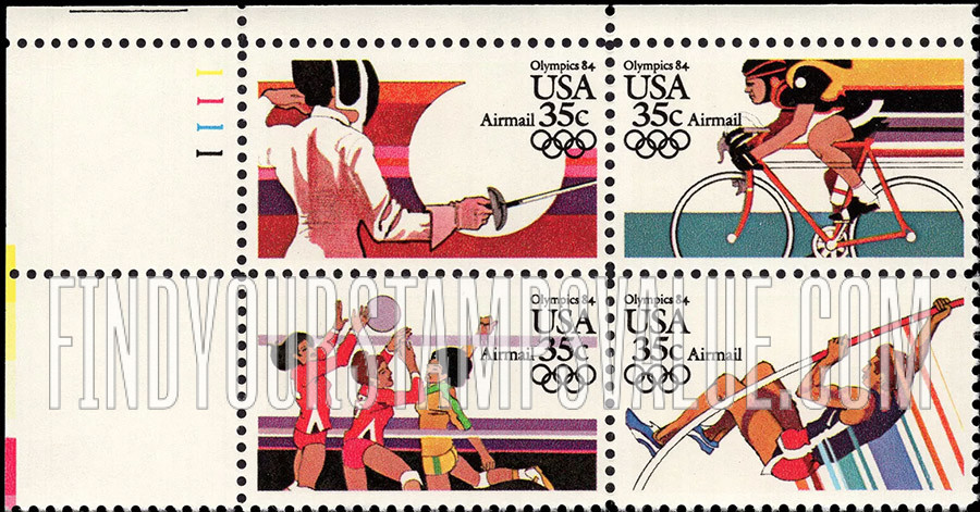 FindYourStampsValue: Air Post: SUMMER OLYMPICS, LOS ANGELES 1984