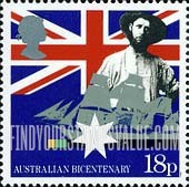 FindYourStampsValue: Great Britain (United Kingdom): Australia Bicentennial - Colonist, First Fleet Vessel