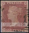 FindYourStampsValue: Great Britain (United Kingdom): Queen Victoria - Penny Red, Re-engraved