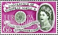 FindYourStampsValue: Great Britain (United Kingdom): 1st Anniversary of the Establishment of CEPT - Symbolic Wheel