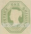 FindYourStampsValue: Great Britain (United Kingdom): Queen Victoria - One Shilling Pale Green