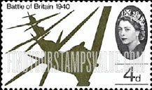 FindYourStampsValue: Great Britain (United Kingdom): 25th Anniversary of Battle of Britain - Supermarine Spitfire Fighters