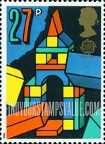 Great Britain (United Kingdom): Europa 1989, Children's Toys - Building-Block Tower