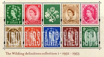 Great Britain (United Kingdom): Queen Elisabeth, Souvenir Sheet of 9 Stamps