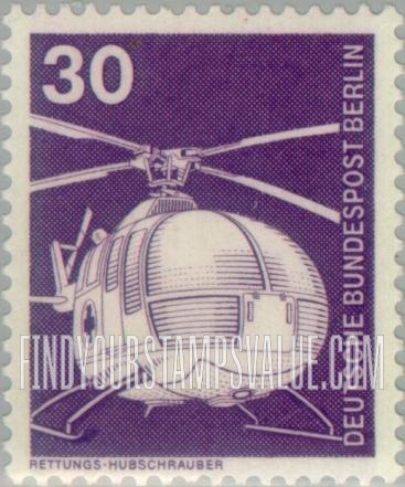FindYourStampsValue: BERLIN - Industry Type of Germany: Rescue helicopter