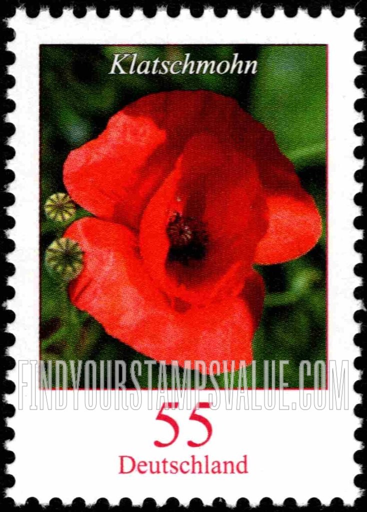 FindYourStampsValue: Flowers: Klatschmohn (red poppy)