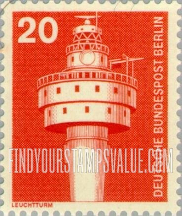 FindYourStampsValue: BERLIN - Industry Type of Germany: Old Weser lighthouse