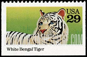 WILD ANIMALS - White Bengal Tiger, Booklet Stamp