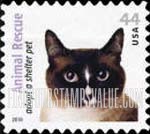 ANIMAL RESCUE - Black, White and Tan Cat, Self-Adhesive stamp