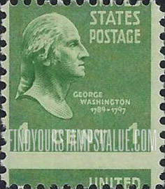 PRESIDENTIAL ISSUE - George Washington, Miscut