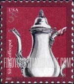 AMERICAN DESIGN SERIES - Silver Coffeepot, Self-Adhesive Stamp