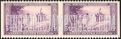 FindYourStampsValue: WISCONSIN TERCENTENARY - Nicolet's Landing