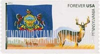 FindYourStampsValue: FLAGS OF OUR NATION - Pennsylvania, Self-Adhesive Coil stamp