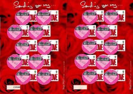 Secret Love stamp from Bletchley Park