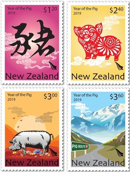 New Zealand Post celebrates 2019 Chinese New Year with 4 stamps