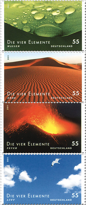 Four Elements - set of stamps from Germany
