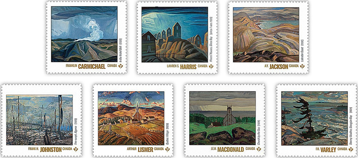 Canada Post issued 7 stamps to celebrate the art of Group of Seven!